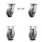 Service Caster 6 Inch Kingpinless Thermoplastic Rubber Wheel Caster Swivel Locks 2 Rigid, 2PK SCC-KP30S620-TPRRD-BSL-2-R-2 - alternate 1